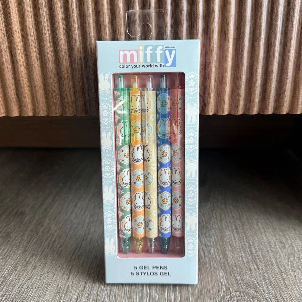 Miffy Gel Pen Set 5 Pack Multicolor Retractable Bunny Stationery MY230 New